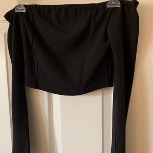 Boohoo Off-Shoulder Corset Crop Top